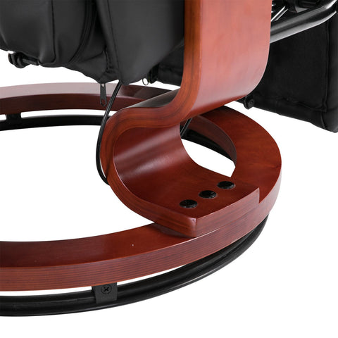 Rootz Relax chair - Lounger - Artificial leather - Footrest - Rotatable - Tiltable - Wood - 78 x 87 x 100 cm - Black - Brown