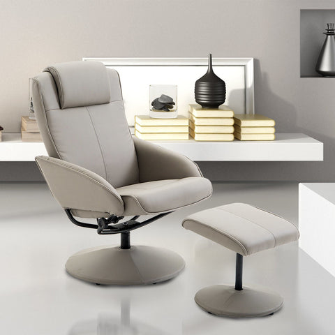 Rootz Relax armchair - Ergonomic - Footrest - Artificial leather - 78 x 71 x 101 cm - Gray