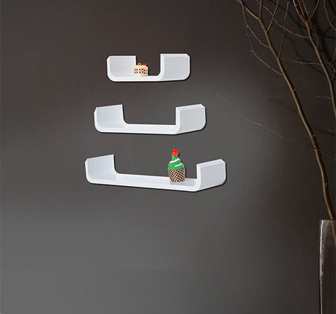 Rootz Wandplank - Wit - Hout - 23,62 cm x 5,9 cm x 3,93 cm