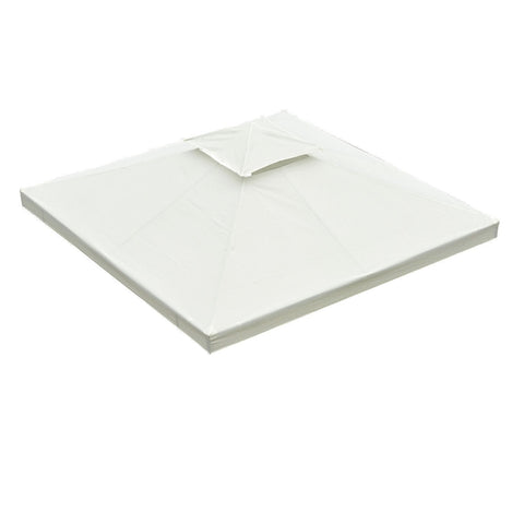 Rootz Replacement Roof for Metal Garden Gazebo - Cream - Polyester - 118.11 cm x 157.48 cm x cm