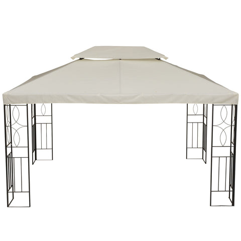 Rootz Replacement Roof for Metal Garden Gazebo - Cream - Polyester - 118.11 cm x 157.48 cm x cm