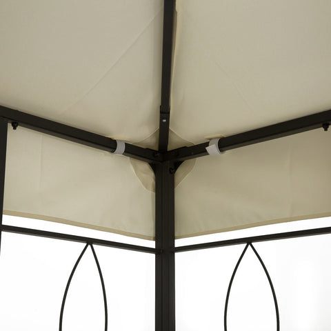 Rootz Replacement Roof for Metal Garden Gazebo - Cream - Polyester - 118.11 cm x 157.48 cm x cm