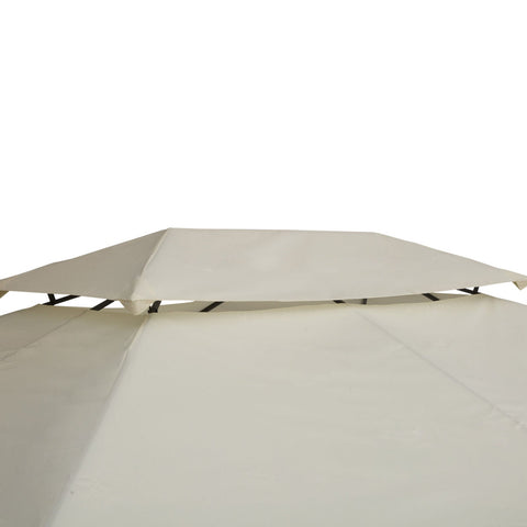 Rootz Replacement Roof for Metal Garden Gazebo - Cream - Polyester - 118.11 cm x 157.48 cm x cm