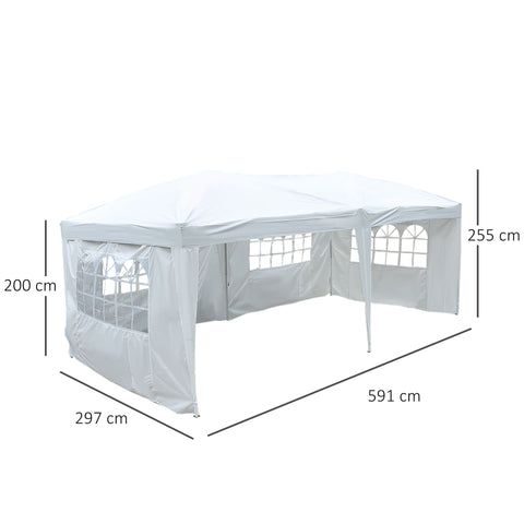 Rootz Folding Pavilion Party Tent - Wit - Staal, Stof - 232,68 cm x 116,93 cm x 100,39 cm