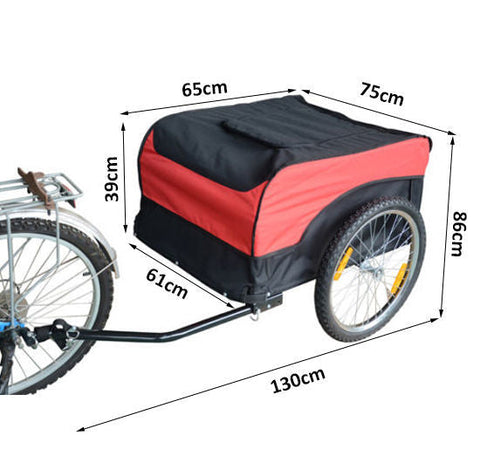 Rootz Fahrradanhänger – Rot, Schwarz – Stahl, Stoff – 51,181 cm x 30,32 cm x 25,59 cm