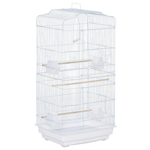 Rootz Bird Cage - White - Metal, Wood, Plastic - 18.7 cm x 14.17 cm x 35.82 cm