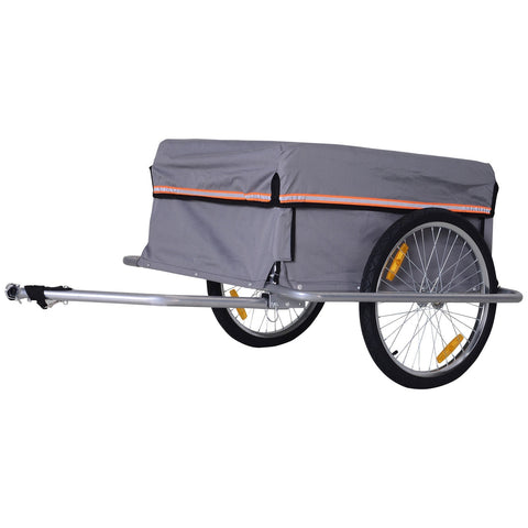 Rootz Bicycle cargo trailer - Gray - Steel, - 55.12 cm x 34.65 cm x 23.62 cm