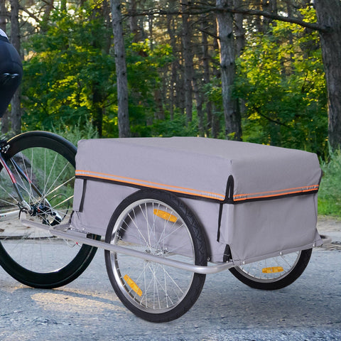 Rootz Bicycle cargo trailer - Gray - Steel, - 55.12 cm x 34.65 cm x 23.62 cm
