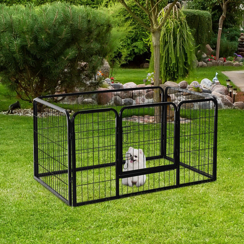 Rootz Outdoor Habitat for Bunnies / Rabbits / Puppies - Black - Steel - cm x 31.5 cm x 27.6 cm