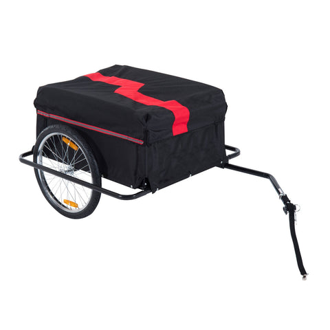 Rootz Transport Trailers For Bicycles - Red, Black - Fabric, Steel - 55.12 cm x 34.65 cm x 23.62 cm