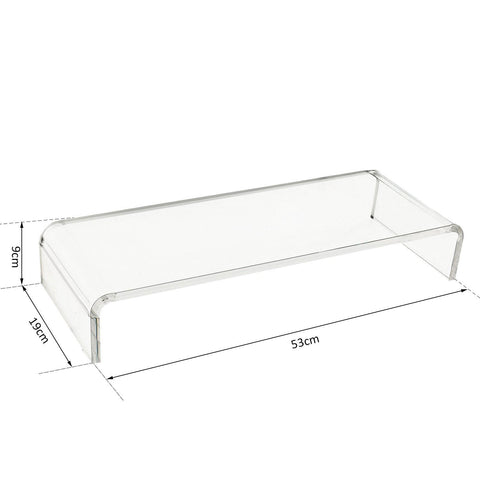 Rootz TV Bench Top Screen Stand - Transparant - Glas - 53 cm x 7,48 cm x 3,54 cm