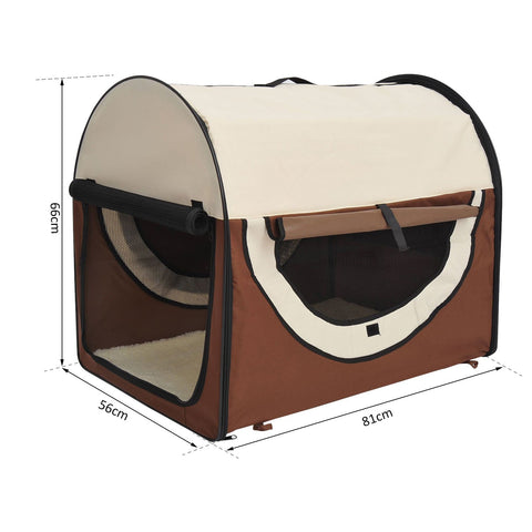 Rootz Opvouwbare Hondentransportbox - Bruin - Stof, PVC, Staal - 31,89 cm x 22,05 cm x 25,98 cm