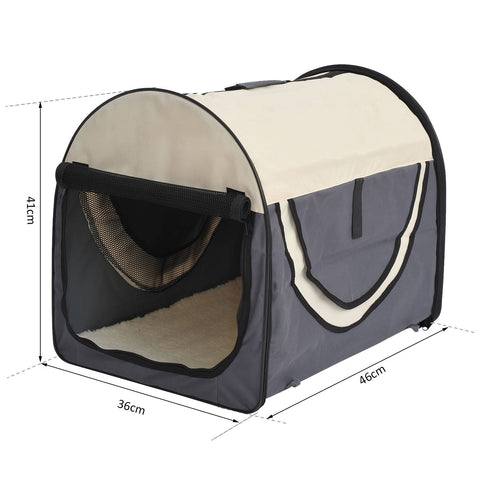 Rootz Opvouwbare Hondentransportbox - Grijs - Stof, PVC, Staal - 18,11 cm x 14,173 cm x 16,14 cm