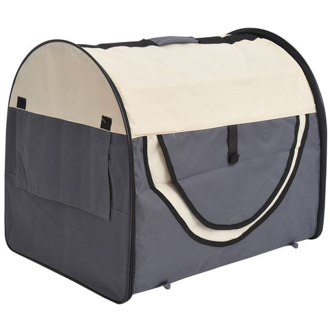 Rootz Foldable Dog Transport Box - Gray - Fabric, PVC, Steel - 24.02 cm x 18.11 cm x 20.08 cm