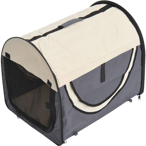 Rootz Foldable Dog Transport Box - Gray - Fabric, PVC, Steel - 24.02 cm x 18.11 cm x 20.08 cm