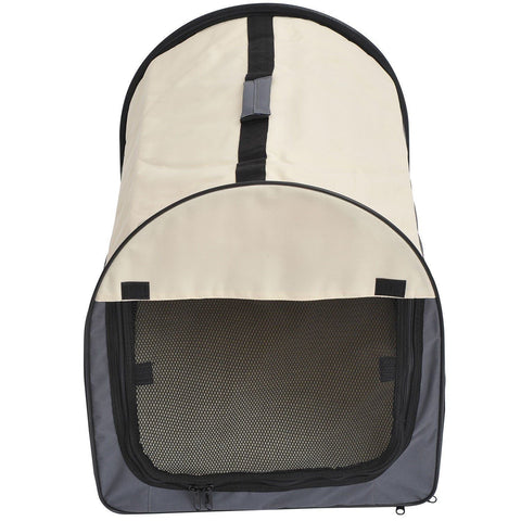 Rootz Foldable Dog Transport Box - Gray - Fabric, PVC, Steel - 24.02 cm x 18.11 cm x 20.08 cm