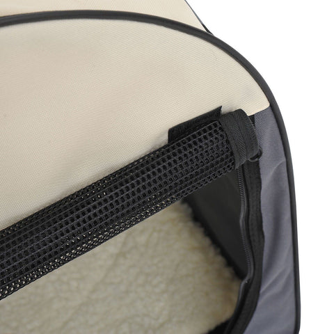 Rootz Foldable Dog Transport Box - Gray - Fabric, PVC, Steel - 24.02 cm x 18.11 cm x 20.08 cm