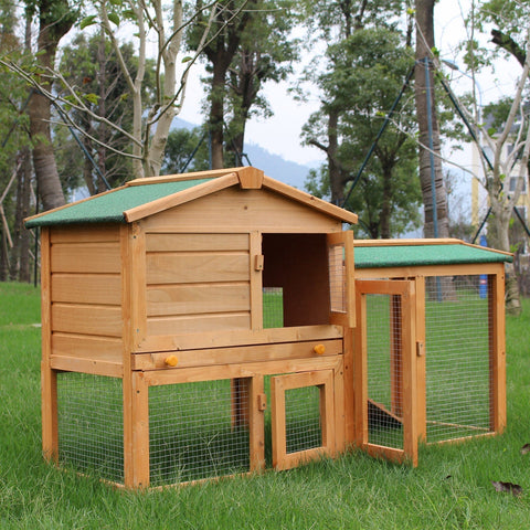 Rootz Konijnenhok - Groen - Hout - 57,09 cm x 17,72 cm x 33,46 cm
