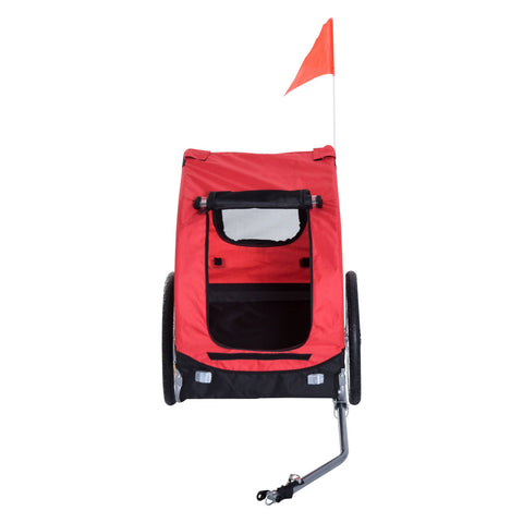 Rootz Bicycle Trailer Dog Carrier - Red, Black - Oxford, Steel - 51.18 cm x 28.74 cm x 35.43 cm