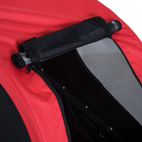 Rootz Bicycle Trailer Dog Carrier - Red, Black - Oxford, Steel - 51.18 cm x 28.74 cm x 35.43 cm