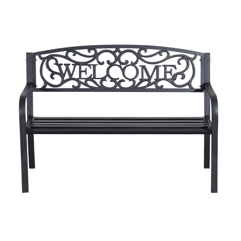 Rootz Garden bench 2-seater bench - Black - Iron, Powder coated - 50 cm x 23,622 cm x 34.25 cm