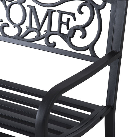 Rootz Garden bench 2-seater bench - Black - Iron, Powder coated - 50 cm x 23,622 cm x 34.25 cm