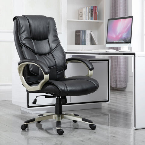 Rootz Swivel Chair - Black - Leather, Nylon, Metal - 22.83 cm x 27.55 cm x 48.81 cm