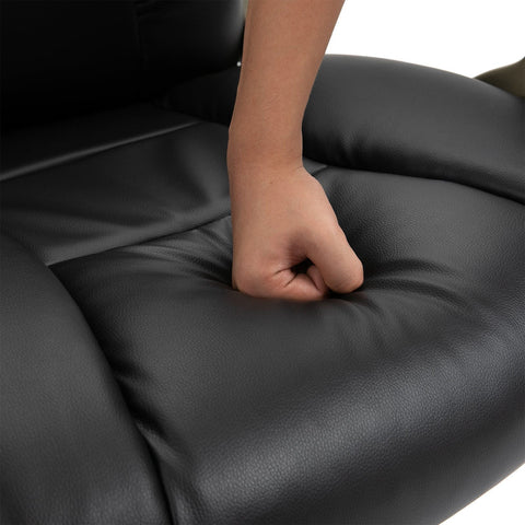 Rootz Swivel Chair - Black - Leather, Nylon, Metal - 22.83 cm x 27.55 cm x 48.81 cm