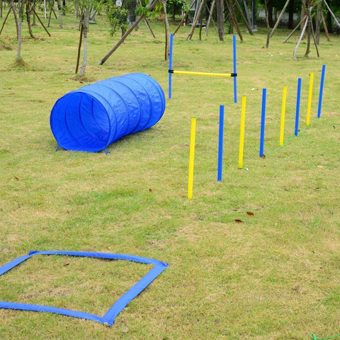 Rootz Dog Agility Tunnel - Yellow, Blue - Pe, Polyester - 58.26 cm x 60 cm x cm