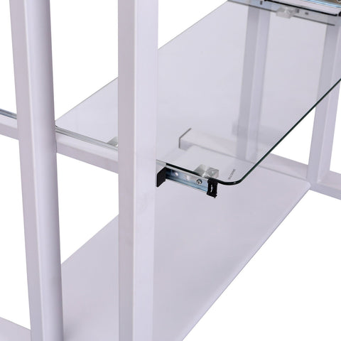 Rootz Computer Table desk - White - Iron, Glass - 31.45 cm x 20.08 cm x 32.68 cm