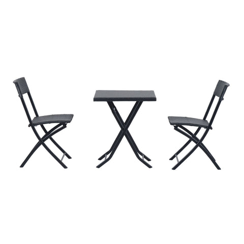 Rootz Garden furniture set - Black - Metal, Pe, Polyrattan - 23.62 cm x 23.62 cm x 28.34 cm