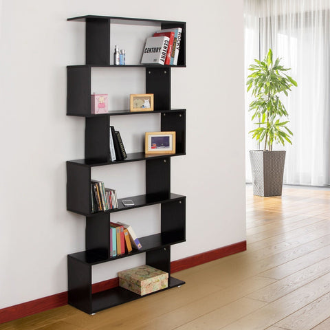 Rootz Wall Shelf Room Divider - Black - Engineered Wood - 31.49cm x 9.44cm x 75.19cm