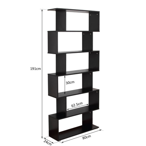 Rootz Wall Shelf Room Divider - Black - Engineered Wood - 31.49cm x 9.44cm x 75.19cm