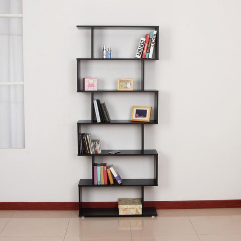 Rootz Wall Shelf Room Divider - Black - Engineered Wood - 31.49cm x 9.44cm x 75.19cm