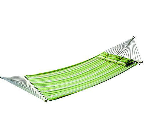 Rootz Hangmat Hangbed - Groen, Geel, Wit - Katoen, Metaal, Hout - 111,81 cm x 55,11 cm x cm