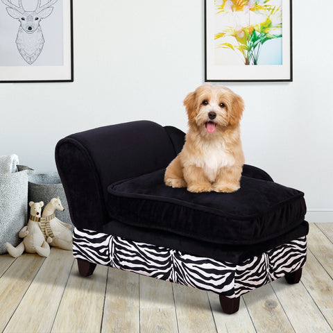 Rootz Dog Bench - Black - Wood, Velvet - 22.44 cm x 13.38 cm x 14.17 cm