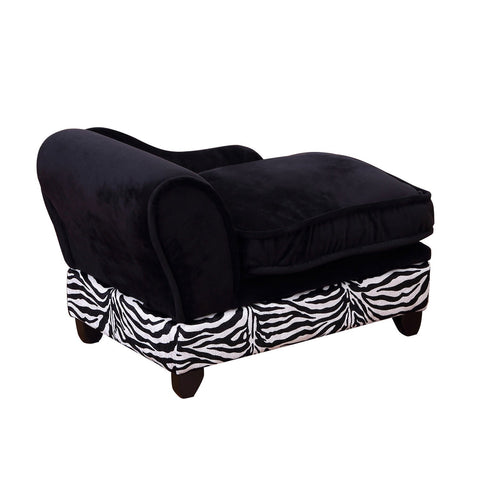 Rootz Dog Bench - Black - Wood, Velvet - 22.44 cm x 13.38 cm x 14.17 cm