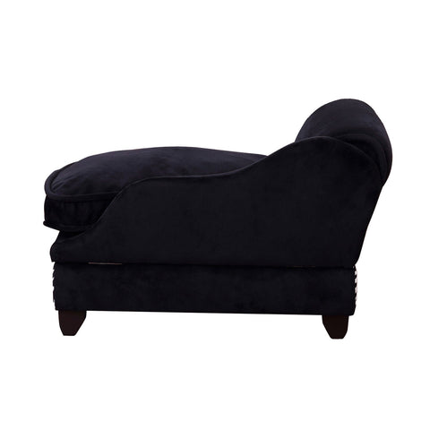 Rootz Dog Bench - Black - Wood, Velvet - 22.44 cm x 13.38 cm x 14.17 cm