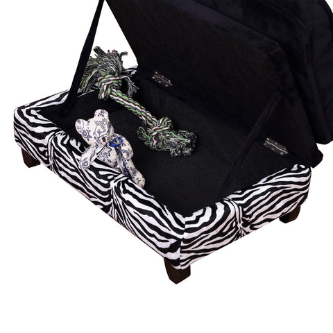 Rootz Dog Bench - Black - Wood, Velvet - 22.44 cm x 13.38 cm x 14.17 cm