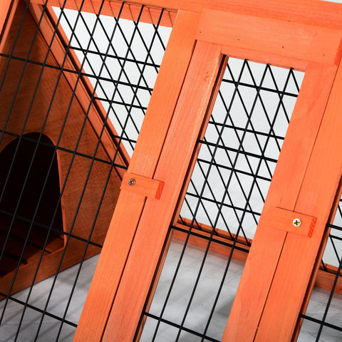 Rootz Konijnenhok - Oranje - Dennenhout - 46,46 cm x 19,69 cm x 17,72 cm