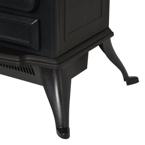 Rootz Electric Fireplace - Black - Metal, Glass - 16.34 cm x 11.02 cm x 21.65 cm