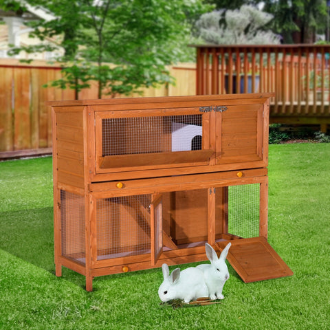 Rootz Konijnenhok - Bruin - Dennenhout, Dennenhout - 47,24 cm x 18,89 cm x 39,37 cm