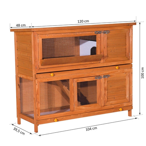 Rootz Konijnenhok - Bruin - Dennenhout, Dennenhout - 47,24 cm x 18,89 cm x 39,37 cm