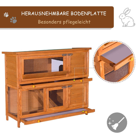 Rootz Konijnenhok - Bruin - Dennenhout, Dennenhout - 47,24 cm x 18,89 cm x 39,37 cm