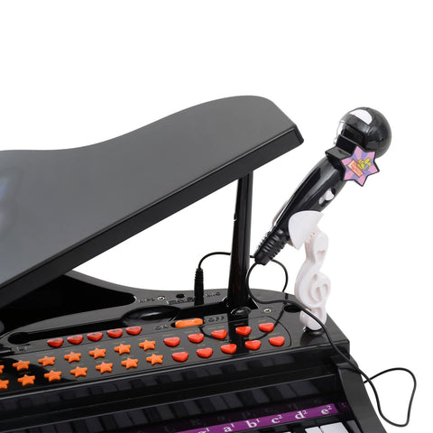 Rootz Children's Piano Musical Instrument - Black - Abs - 18.89 cm x 15.35 cm x 27.16 cm