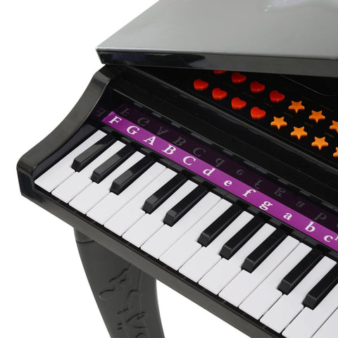 Rootz Children's Piano Musical Instrument - Black - Abs - 18.89 cm x 15.35 cm x 27.16 cm