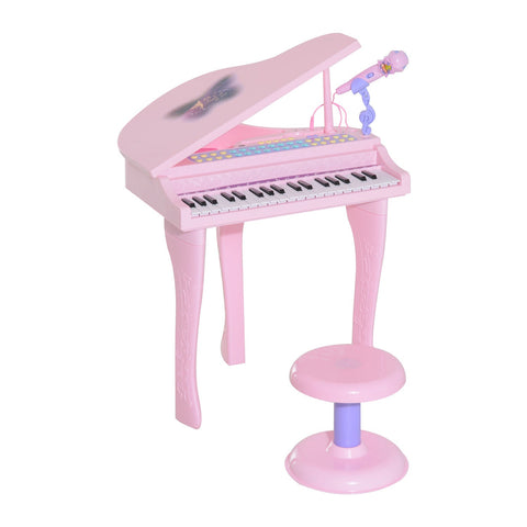 Rootz Children's Piano Musical Instrument - Pink - Abs - 18.89 cm x 15.35 cm x 27.16 cm