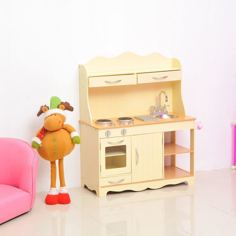 Rootz Kinderküche mit Herd und Spüle – Braun – Holzwerkstoff – 30,31 cm x 11,81 cm x 37,4 cm