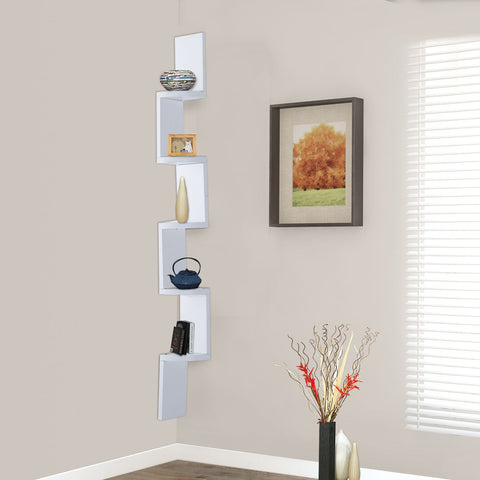 Rootz Hoekplank Boekenkast - Wit - Engineered Wood - 4.72cm x 4.72cm x 47.24cm