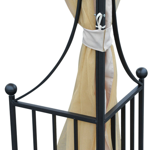 Rootz Castile Gartenpavillon – Schwarz, Braun – Metall, Polyester – 118,11 cm x 118,11 cm x 108,27 cm